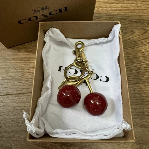 Coach Cherry Bag Charm Key Chain in Red - Picture 1 of 8